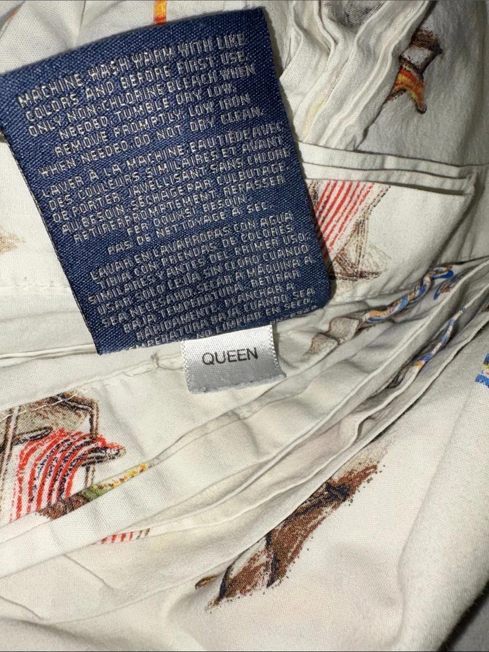 Queen Tommy Bahama Striped Beach Chair Print Sheet set